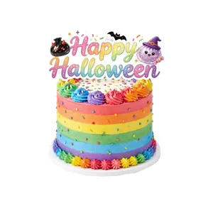 Decorazione per torta di Halloween simpatica pozione di strega torta arcobaleno festa