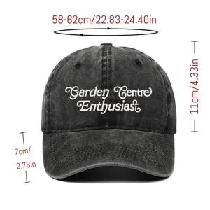 Vintage washed embroidered baseball cap with adjustable size, casual vintage style for daily wear.