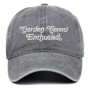 Vintage washed distressed embroidered baseball cap with stylish lettering for daily casual wear