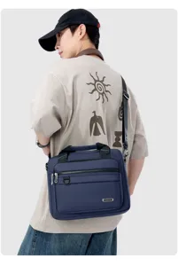 Herren Business Freizeit Umhängetasche stilvolle dunkelblaue Schultertasche Riemen.
