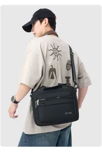 Herren Business Freizeit Umhängetasche, große Nylon Schultertasche für Arbeit und Reisen.