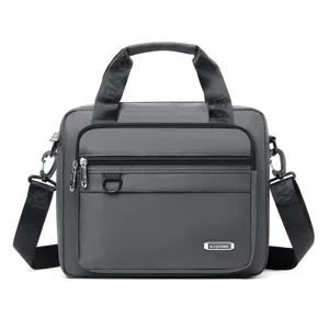 Herren Business Freizeit Umhängetasche grau wasserdichte Nylon Laptoptasche Aktentasche