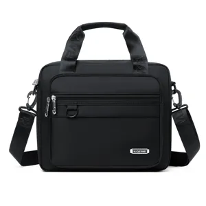 Herren schwarze Business Freizeit Aktentasche Umhaengetasche mit Schultergurt Taschen.