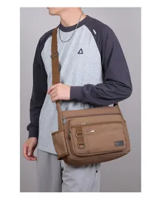 Herren Canvas Umhängetasche lässige Schultertasche mit mehreren Fächern und großer Kapazität.