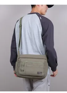 Herren Segeltuch Umhängetasche Retro Crossbody Mehrfachtaschen Lässig Messenger Bag