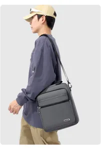 Herren vertikale Umhängetasche Business Freizeit Oxford Stoff Tasche Mehrfächer Aktentasche neu