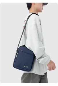 Herren Freizeit Umhängetasche mehrschichtige Aufbewahrung Schultertasche vertikale Tasche