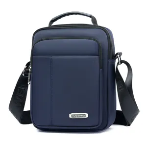 Herren vertikale lässige mehrschichtige Umhängetasche Schultertasche in Dunkelblau.