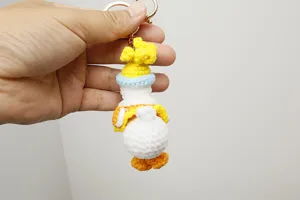Llavero de pato de ganchillo hecho a mano bonito peluche colgante de bolso tierno