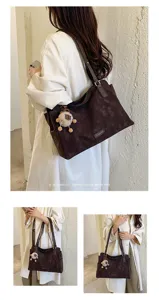 Koreaanse vintage grote capaciteit tote tas vrouwen schoudertas casual retro handtas