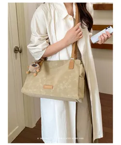 Koreaanse stijl vintage grote capaciteit tote tas vrouwen herfst forens schoudertas