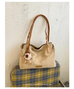 Koreaanse retro damestas met grote capaciteit, casual schoudertas voor dames.