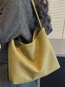 Sac à épaule tissé minimaliste rétro sac sous les bras décontracté sac à main quotidien