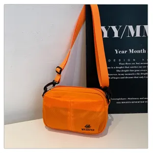 Bolso cruzado ligero naranja para mujer bolso de hombro informal con multiples bolsillos