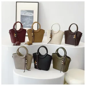 Style coréen minimaliste rétro sac seau femme bandoulière décontracté élégant sac mode