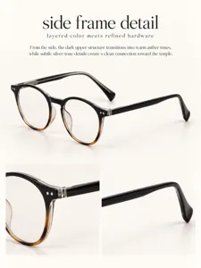Detailed view of vintage round sunglasses showing gradient frame and refined hinge hardware.