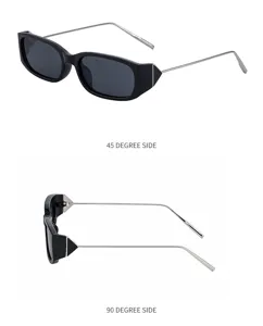 Lunettes de soleil carrées noires tendance pour hommes avec design de branches en métal.
