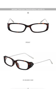 Lunettes de soleil carrées écaille tendance avec branches fines en métal argenté.
