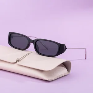 Lunettes de soleil tendance a petite monture carree pour hommes protection anti-UV
