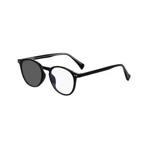 Men fashion oval photochromic sunglasses with black frame and uv protection design