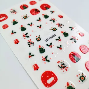 Autocollants d'ongles de Noël mignon dessin animé flocon de neige étanche fête