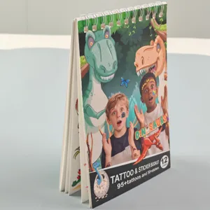 Livret de tatouages et autocollants dinosaures fluorescents pour enfants avec 95+ tatouages.