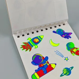 Livre autocollants tatouage temporaire espace enfants mignon dessin animé astronaute fusée
