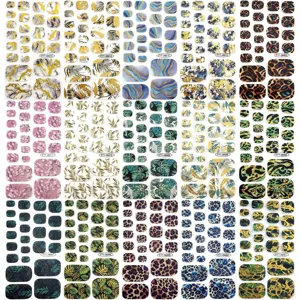 Set d'autocollants pour ongles d'orteils imperméables, décalcomanies d'art d'ongle élégantes.