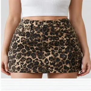 Leopard print denim mini skirt women sexy bodycon A-line short skirts streetwear chic