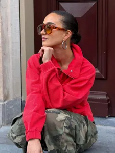 Femme pantalon cargo camouflage decontracte streetwear amovible hip hop style mode quotidien