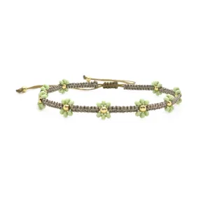 Braccialetto dell'amicizia con margherita in perline tessute a mano boho per donna retro