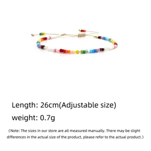 Braccialetto regolabile boho con perline colorate gioiello da polso fatto a mano per donne