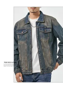 Herren Vintage gewaschene Denim Jacke casual Streetwear retro loose fit Jacke