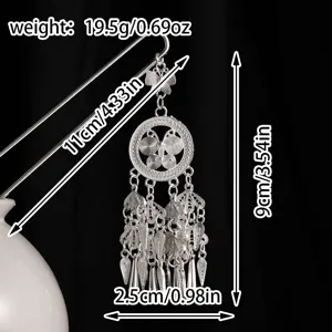 Horquilla de pelo mariposa plata retro china accesorio Hanfu étnico detalle vista