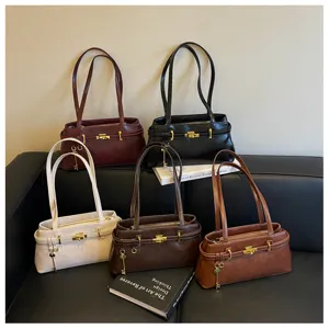 Grand sac cabas épaule unicolore de grande capacité avec plusieurs options de couleurs