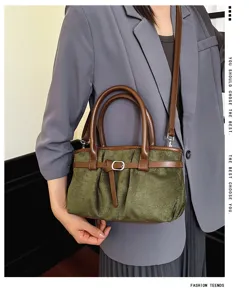Sac à bandoulière en velours rétro pour femme mode automne sac porté croisé élégant chic