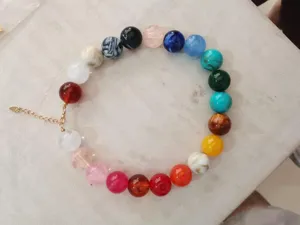 Collana di perle in resina colorata da donna girocollo grosso statement bijou chic