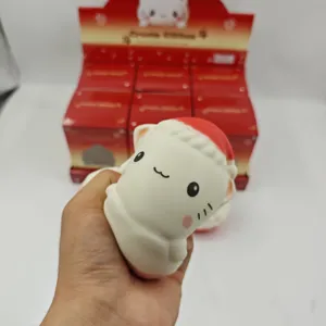 Mignon chat de Noël squishy jouet rebond lent anti-stress adorable figurine cadeau