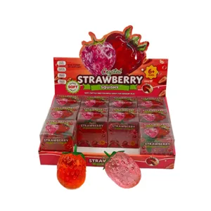 Crystal Strawberry Squishy Toy Transparent Fruit Decompression Toy Sensory Stress Relief