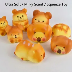 Leuke simulatie brood squishy langzaam opkomend speelgoed zacht dier stressverlichting