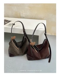 Minimalistische suide shopper tas voor dames grote capaciteit vintage schoudertas stijlvol