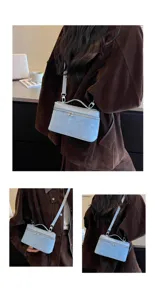 Bolso cruzado de ante azul claro para mujer bolso de mano retro informal necesisario elegante