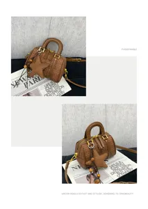 Fall winter new plaid Boston bag high-end niche handbag versatile crossbody pillow small bag