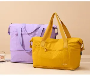 Large capacity travel tote bag nylon casual shoulder bag waterproof commuter handbag