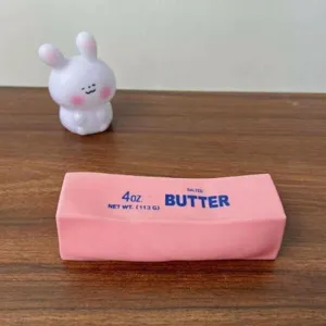 Pink butter bar squishy toy, slow rebound stress relief sensory toy for kids and adults.