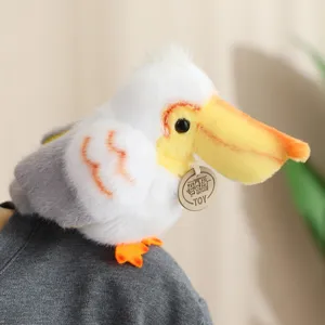 Shoulder pelican bird plush toy slap bracelet cute avian animal doll accessory for kids