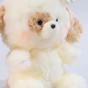 Süßes fluschiges Hund Plüschtier, weiche Kuscheltier Puppe für Kindergeschenk Detailansicht.