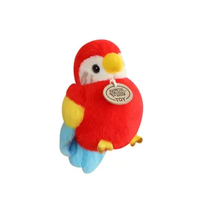 Cute plush parrot stuffed animal toy with colorful feathers, soft bird doll for kids gift.