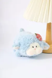 Süßes blaues Plüsch Schaf Stofftier Puppe weiches Lamm Tischdeko Begleiter Geschenk