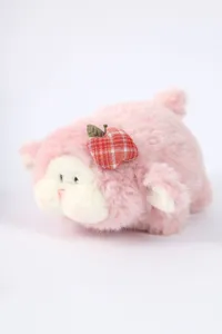 Rosa Pluesch Schaf Puppe niedlicher Desktop Begleiter Stoffs Tier Spielzeug flauschig Geschenk
